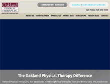 Tablet Screenshot of oaklandphysicaltherapy.com
